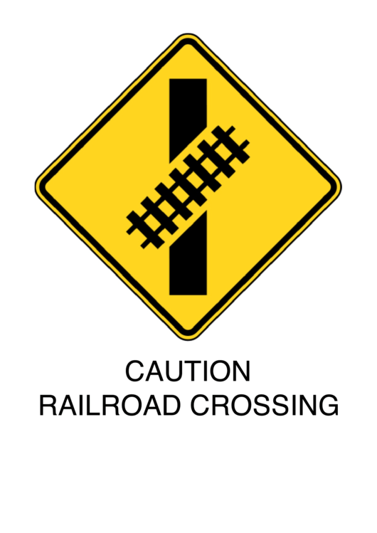 Caution Railroad Crossing Sign Printable pdf