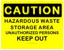 Hazardous Waste Caution Sign