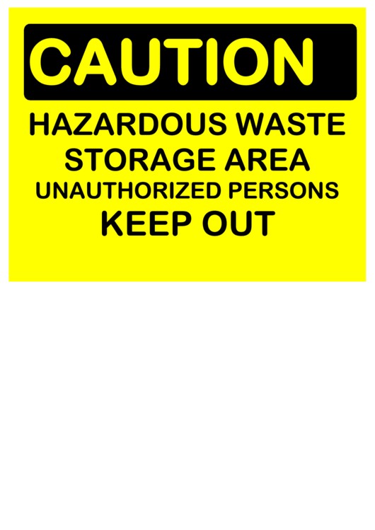 Hazardous Waste Caution Sign Printable pdf