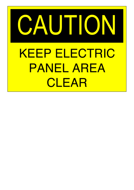 Electric Panel Area Sign Printable pdf