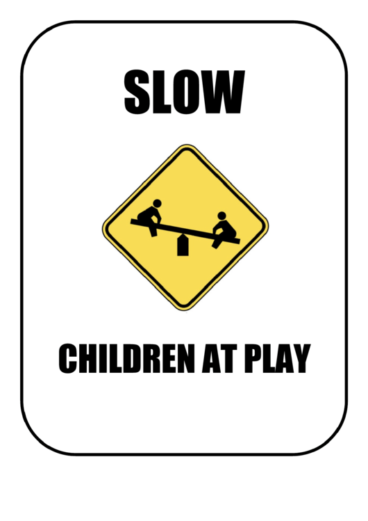 Children At Play Sign Printable pdf