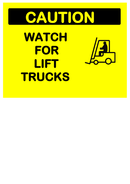 Caution Lift Trucks Printable pdf