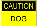 Caution - Dog Sign Template
