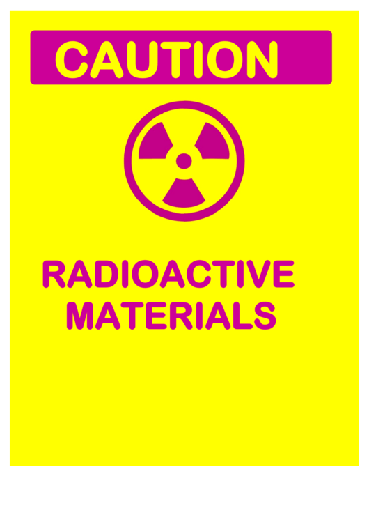 Radioactive Materials Sign Printable pdf