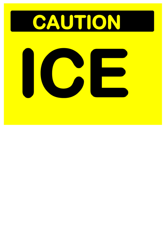 Caution Ice Sign Printable pdf