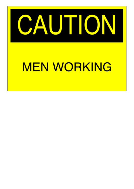 Men Working Sign Printable pdf