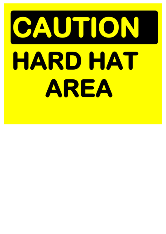 Hard Hat Area Sign Printable pdf