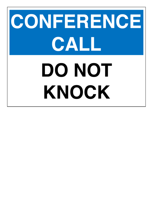 Conference Call Sign Printable pdf