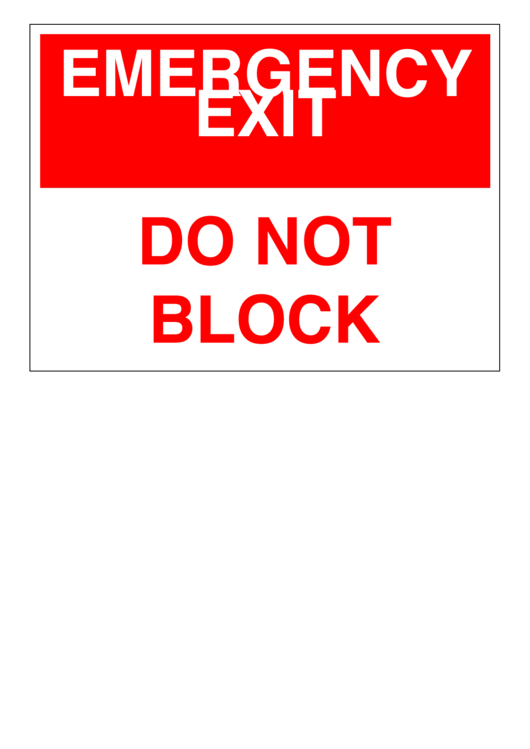 Emergency Exit Sign Printable pdf