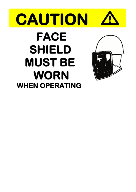 Face Shield Sign printable pdf download