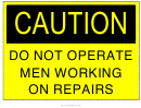Men Working On Repairs Sign