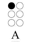 Braille Alphabet Chart - Letter A