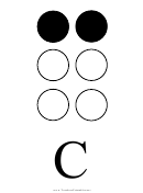 Braille Alphabet Chart - Letter C