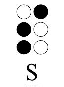 Braille Alphabet Chart - Letter S