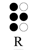 Braille Alphabet Chart - Letter R
