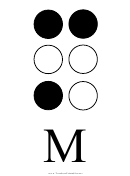 Braille Alphabet Chart - Letter M