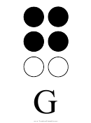 Braille Alphabet Chart - Letter G