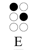 Braille Alphabet Chart - Letter E