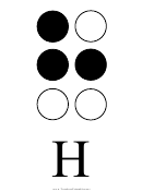 Braille Alphabet Chart - Letter H