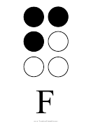 Braille Alphabet Chart - Letter F