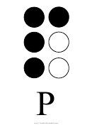 Braille Alphabet Chart - Letter P