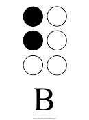 Braille Alphabet Chart - Letter B