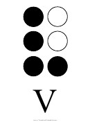 Braille Alphabet Chart - Letter V
