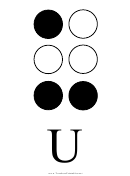 Braille Alphabet Chart - Letter U