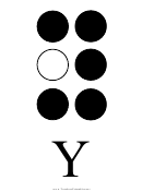 Braille Alphabet Chart - Letter Y