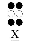 Braille Alphabet Chart - Letter X