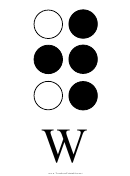 Braille Alphabet Chart - Letter W