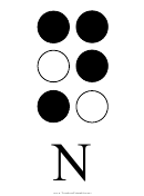 Braille Alphabet Chart - Letter N