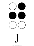 Braille Alphabet Chart - Letter J