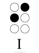 Braille Alphabet Chart - Letter I