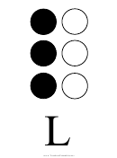 Braille Alphabet Chart - Letter L