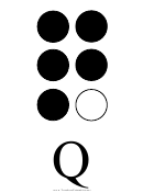 Braille Alphabet Chart - Letter Q