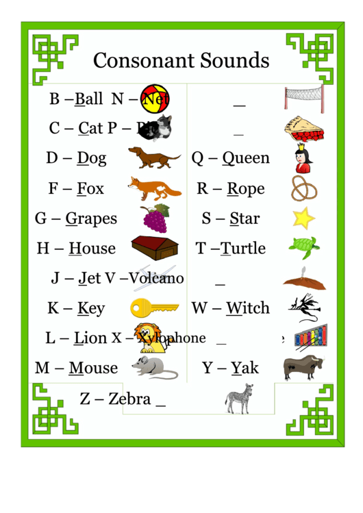 Examples Of Consonant Sound Symbols