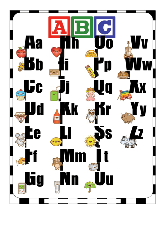 Classroom Alphabet Chart Printable pdf