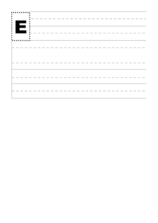 Alphabet Writing Practice Sheet For Preschoolers - E Printable pdf