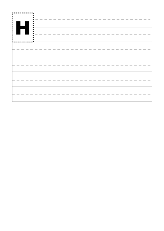 Alphabet Writing Practice Sheet For Preschoolers - H Printable pdf
