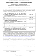 Company Emergency Response Team Course Self Assessment Checklist & Fitness Declaration Form