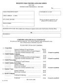 Request For Certificates Of Copies Form - Secretary Of State - Connecticut