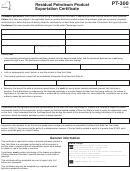 Form Pt-300 - Residual Petroleum Product Exportation Certificate Form - New York State Department Of Taxation And Finance