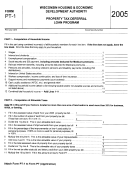 Form Pt-1 - Property Tax Deferral Loan Program Form 2005 - State Of Wisconsin