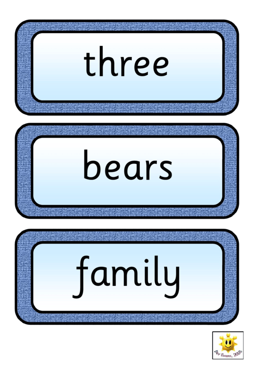 Story Board Template - Three Bears Printable pdf
