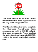 Quarterly Sales Tax Return Form - City And Borough Of Sitka Printable pdf