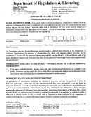Addendum To Application Form - Wisconsin Department Of Regulation & Licensing