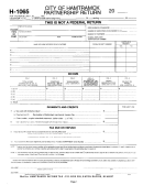 Form H-1065 - Partnership Return - City Of Hamtramck Printable pdf