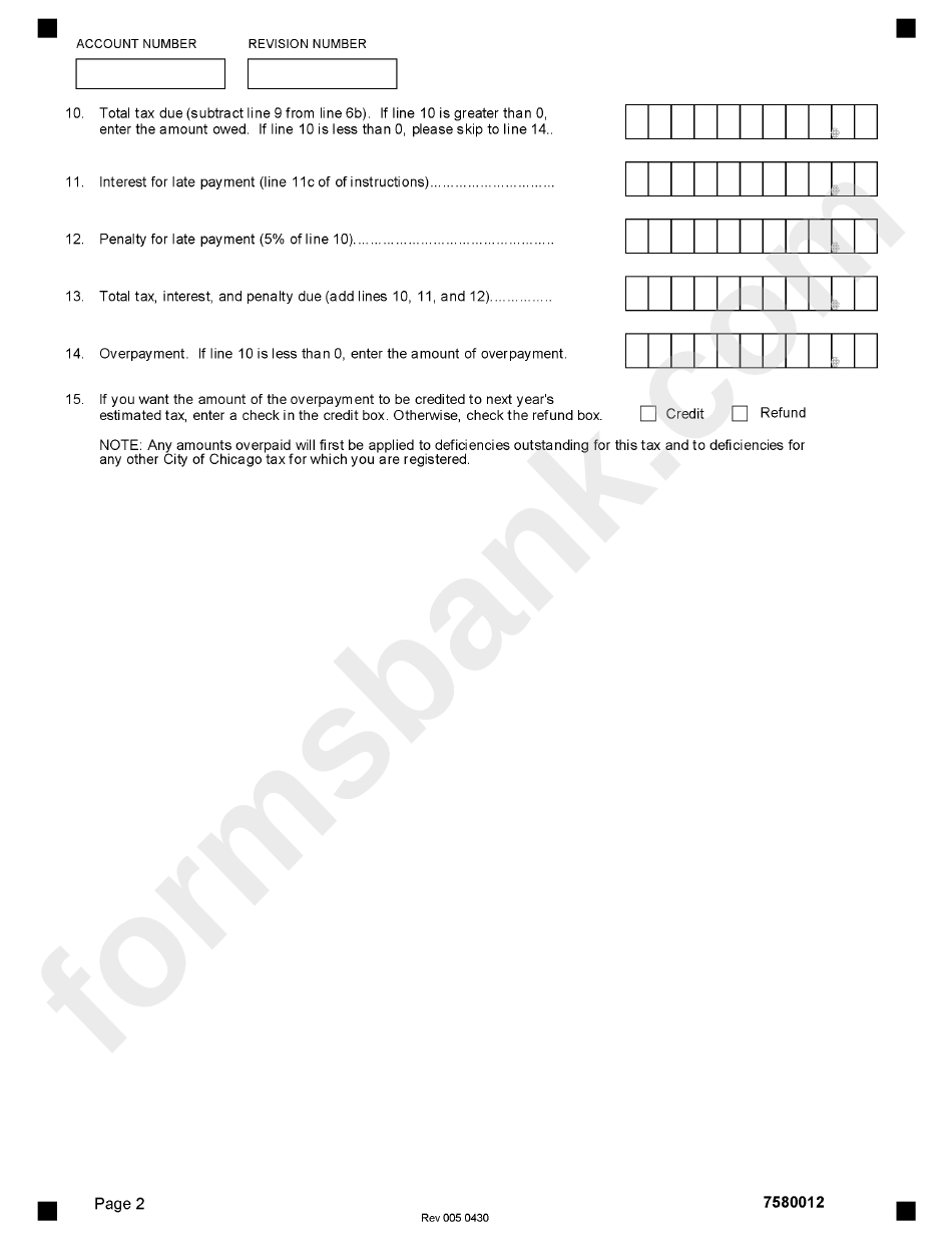 Form 7580 - Anti-Litter Tax Return