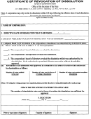 Certificate Of Revocation Of Dissolution Stock Corporation Form